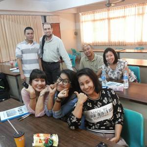 Karl with students at Bangkok Bible Seminary
