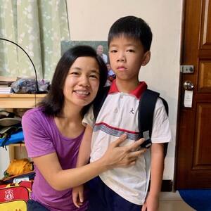 Toby's first day at first grade Taiwan school