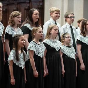 Salem singing in the choir in Latvia