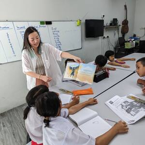 Sharing my book with myanmar refugees
