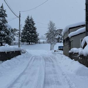 Lots of snow on the way to church